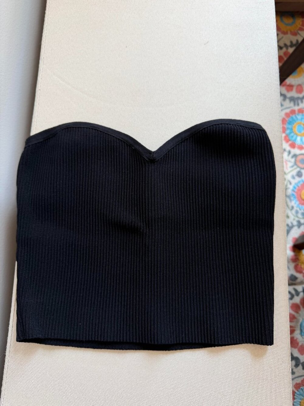 ARITZIA Black Babaton Sculpt Knit Ribbed Sweetheart Tube Top Size M - Picture 3 of 7